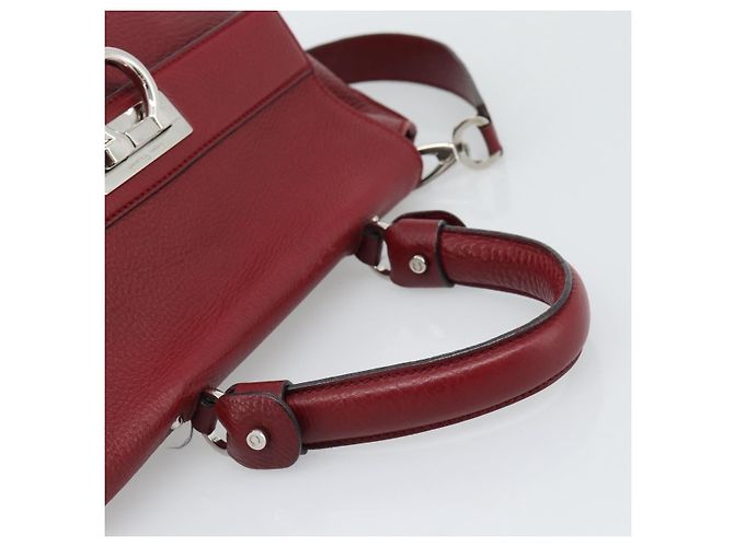 Salvatore Ferragamo Sofia Satchel Leather Medium Rosso - vista 7
