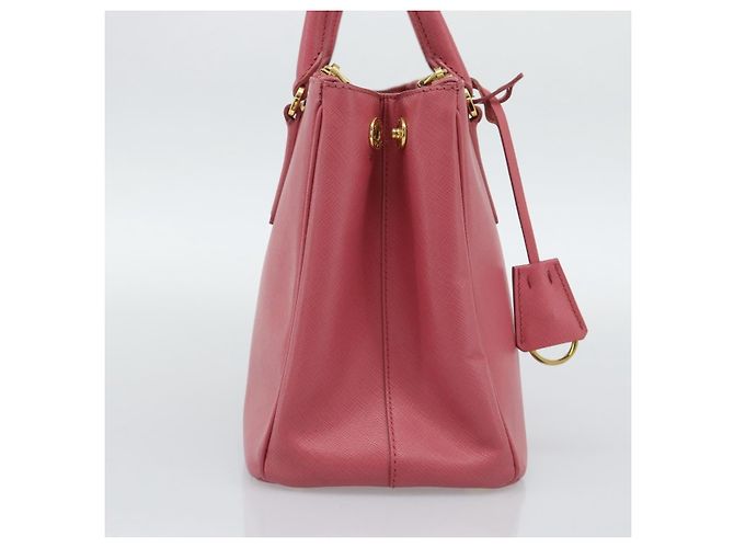 Prada Galleria Double Zip Tote Saffiano Leather Small Rosa - vista 3
