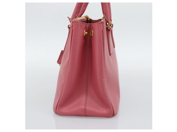 Prada Galleria Double Zip Tote Saffiano Leather Small Rosa - vista 4