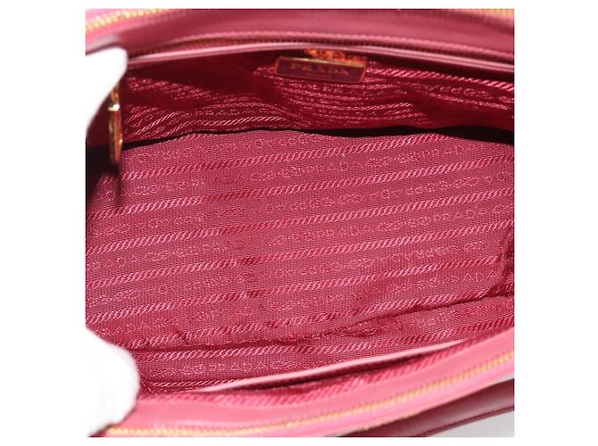 Prada Galleria Double Zip Tote Saffiano Leather Small Rosa - vista 5