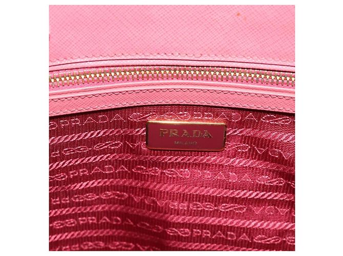 Prada Galleria Double Zip Tote Saffiano Leather Small Rosa - vista 6