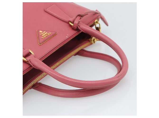 Prada Galleria Double Zip Tote Saffiano Leather Small Rosa - vista 7