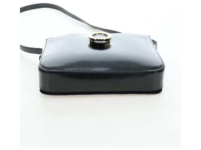 Céline Celine Vintage logo ring Schultertasche aus Lackleder Grün - Ansicht 6