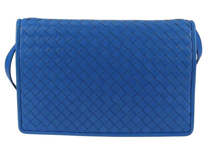 Bottega Veneta Double Compartment Flap Intrecciato Nappa Medium Blu - vista 2
