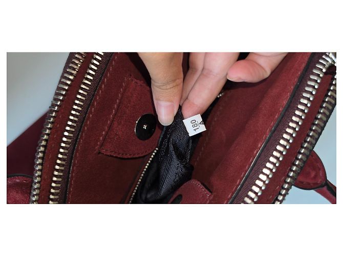 Borsa Prada in camoscio bordeaux Bordò - vista 11