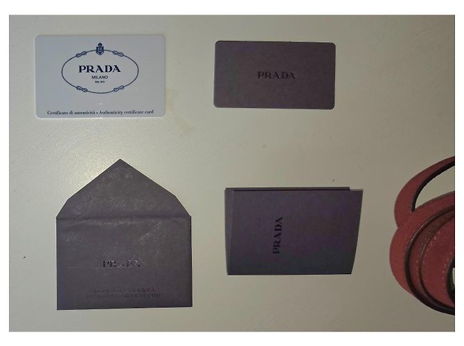 Borsa Prada in camoscio bordeaux Bordò - vista 17