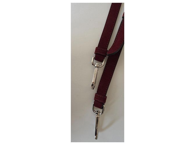 Borsa Prada in camoscio bordeaux Bordò - vista 18