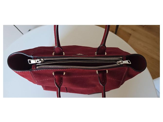 Borsa Prada in camoscio bordeaux Bordò - vista 8