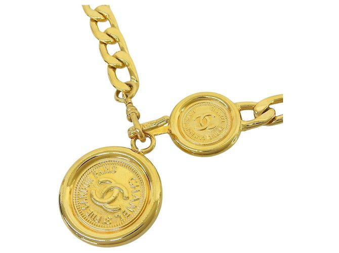 Chanel Coco Mark Kettengürtel mit Münzmuster Golden - Ansicht 4