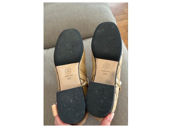 Botines de piel Chanel Beige Negro 39 - vista 7