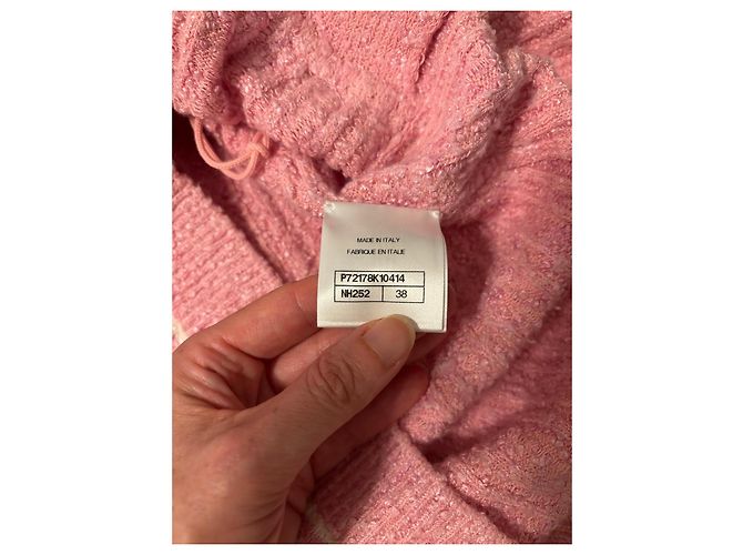 Chanel Rock Pink Tweed Minifalda con rayas blancas Rosa - vista 7