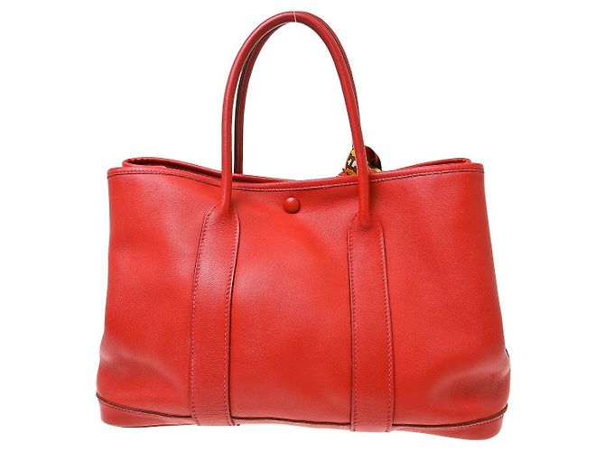 Hermès Hermes Bolduc Twilly Garden Party Tote Leather TPM Roja - vista 2
