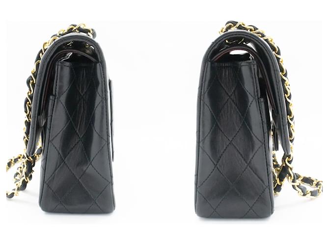 Borsa a tracolla con catena CHANEL Classic Double Flap 10" in pelle d'agnello nera Nero - vista 5