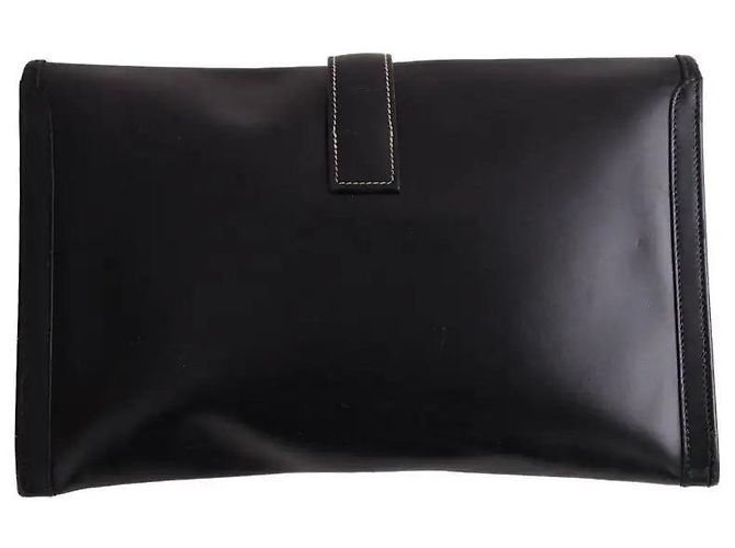 Pochette Hermès Jige in pelle nera Nero - vista 4