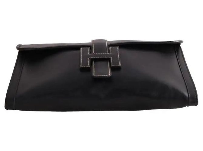 Pochette Hermès Jige in pelle nera Nero - vista 5
