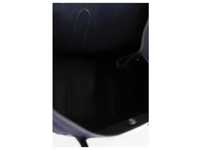 Borsa tote Hermès in tessuto blu navy - vista 7