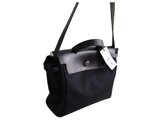 Hermès Herbag Rucksack schwarz Stoff - Ansicht 5