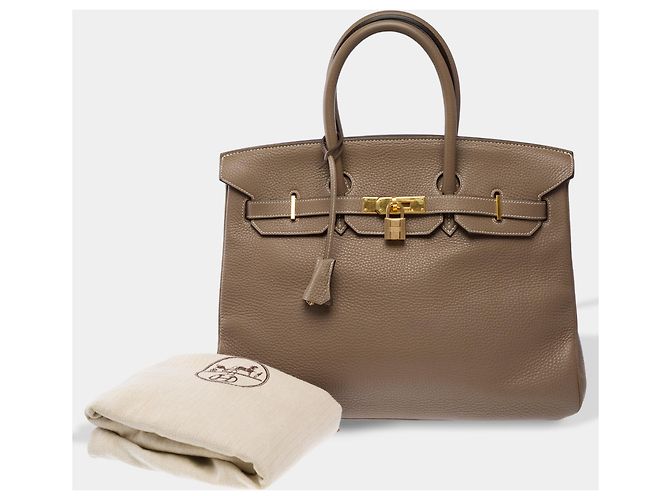 Hermès Borsa HERMES Birkin 35 in Pelle Étoupe - 103873 Taupe - vista 2