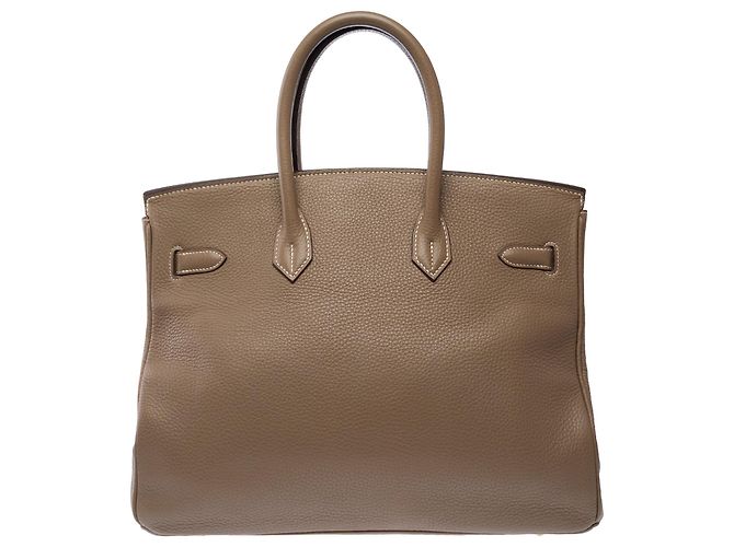 Hermès Borsa HERMES Birkin 35 in Pelle Étoupe - 103873 Taupe - vista 4