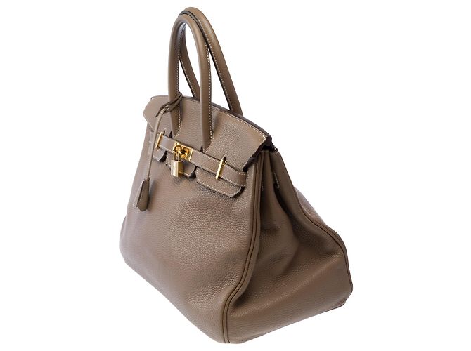 Hermès Borsa HERMES Birkin 35 in Pelle Étoupe - 103873 Taupe - vista 5
