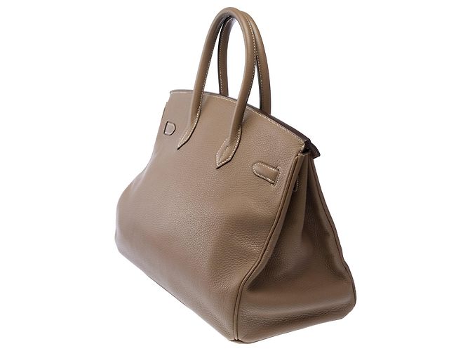 Hermès Borsa HERMES Birkin 35 in Pelle Étoupe - 103873 Taupe - vista 6