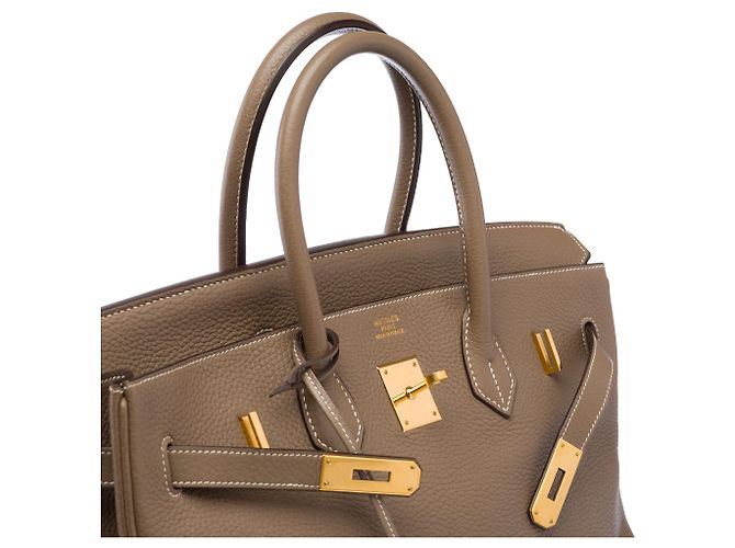 Hermès Borsa HERMES Birkin 35 in Pelle Étoupe - 103873 Taupe - vista 7