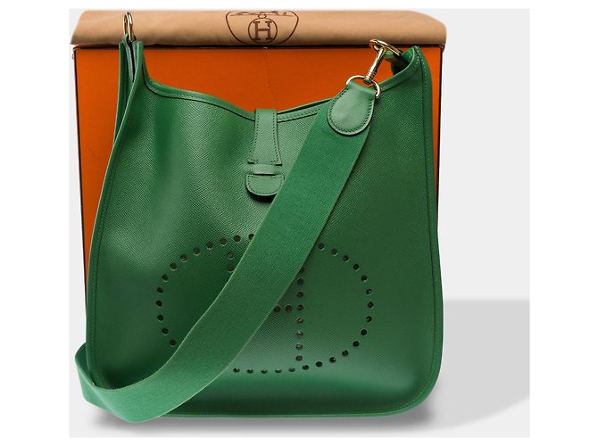 Hermès Bolsa HERMES Evelyne em Couro Verde - 103861 - vista 2
