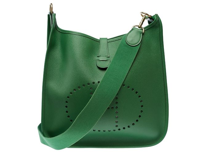 Hermès Bolsa HERMES Evelyne em Couro Verde - 103861 - vista 3