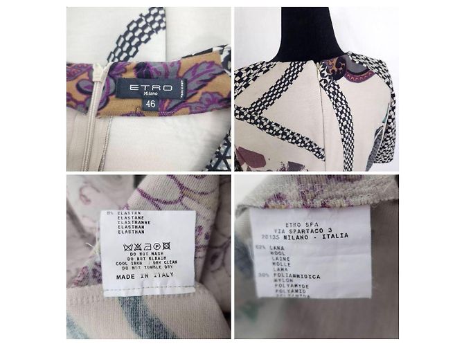 Etro gemustertes Wollkleid Mehrfarben Grau - Ansicht 11