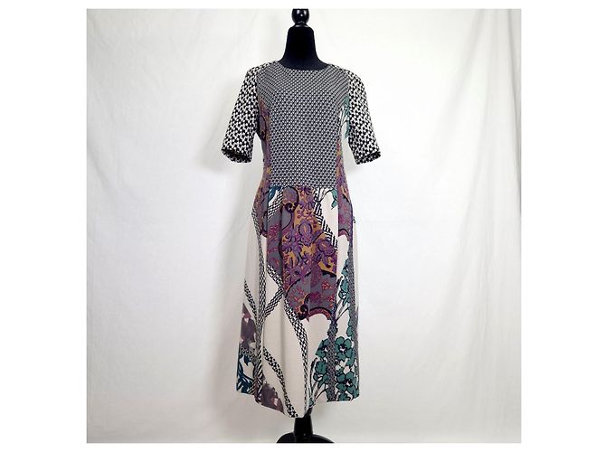 Etro gemustertes Wollkleid Mehrfarben Grau - Ansicht 4
