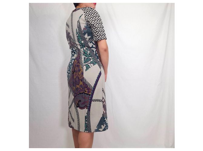 Etro gemustertes Wollkleid Mehrfarben Grau - Ansicht 9
