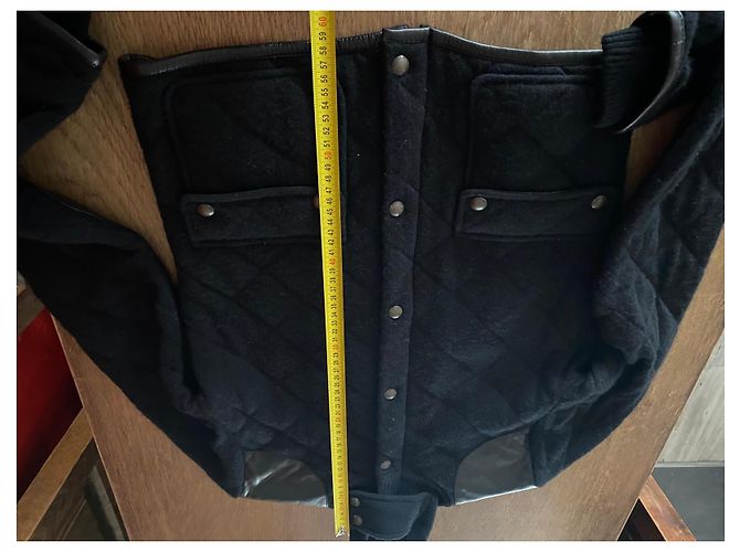 Ralph Lauren Black wool and cashmere quilted jacket with leather inserts - view 12