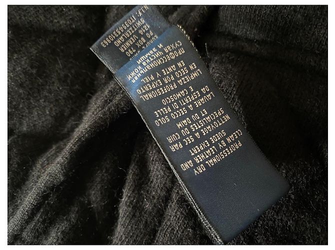Ralph Lauren Black wool and cashmere quilted jacket with leather inserts - view 5
