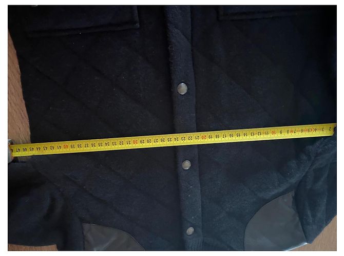 Ralph Lauren Black wool and cashmere quilted jacket with leather inserts - view 7