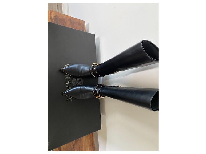 Botas altas de cuero negro Versace - vista 10