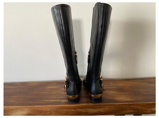 Botas altas de cuero negro Versace - vista 9