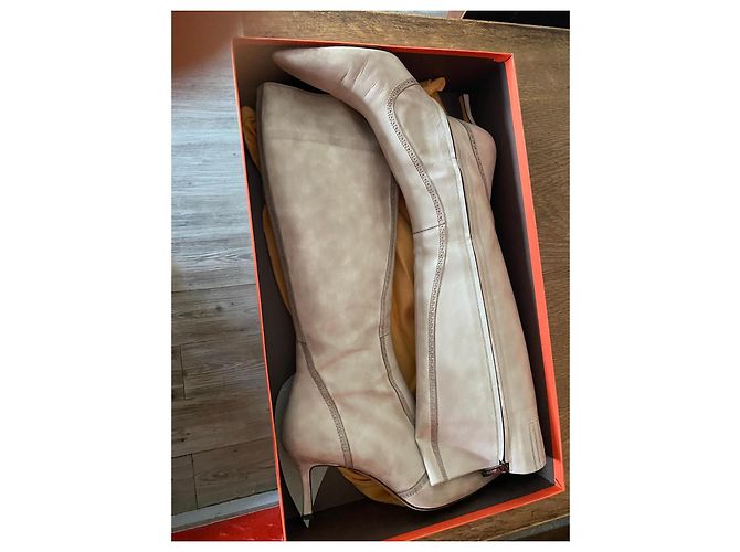 Botas altas de cuero beige Santoni - vista 14