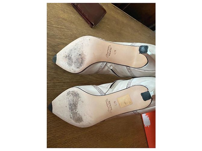 Botas altas de cuero beige Santoni - vista 6