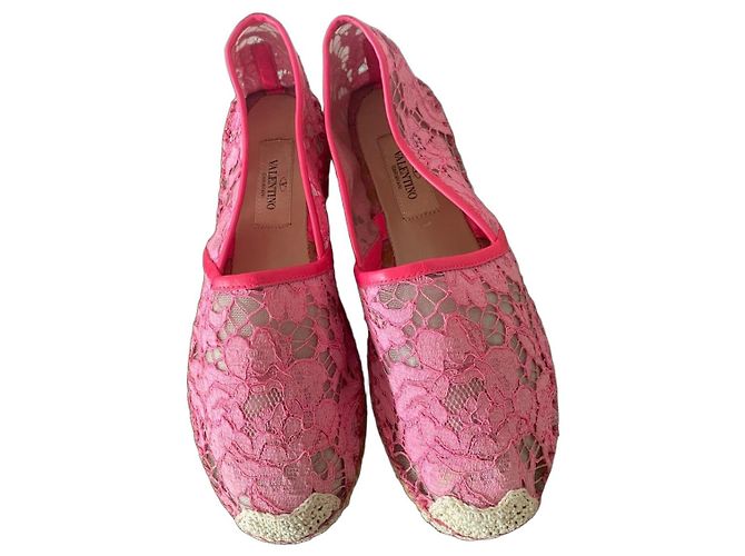 Valentino Garavani espadrillas in pizzo rosa - vista 2