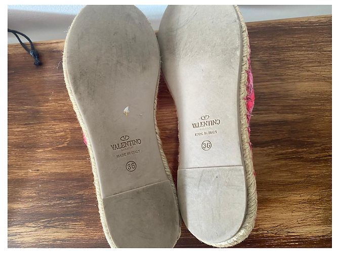Valentino Garavani espadrillas in pizzo rosa - vista 3