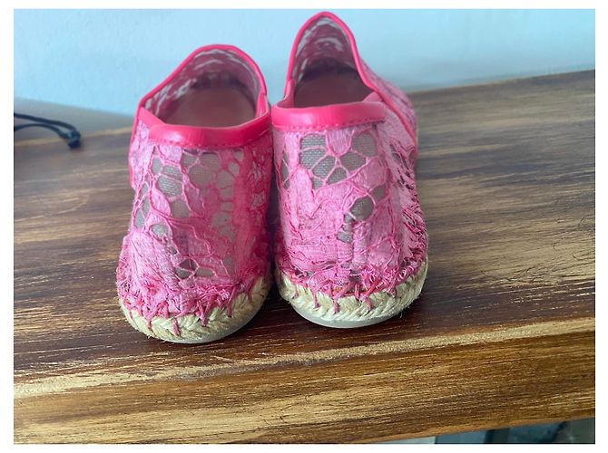 Valentino Garavani espadrillas in pizzo rosa - vista 4