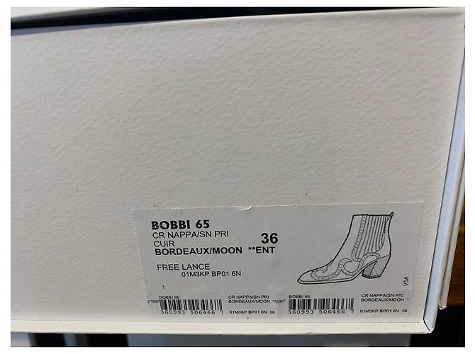 Autre Marque Botines Freelance Paris de cuero burdeos y estampado de serpiente Castaño Impresión de pitón - vista 4