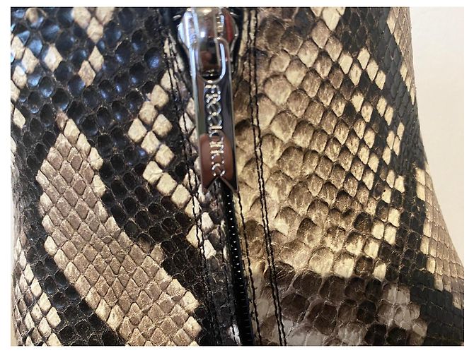 Autre Marque Botines Freelance Paris de cuero burdeos y estampado de serpiente Castaño Impresión de pitón - vista 5