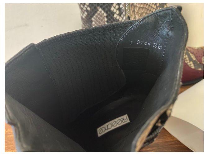 Autre Marque Botines Freelance Paris de cuero burdeos y estampado de serpiente Castaño Impresión de pitón - vista 9