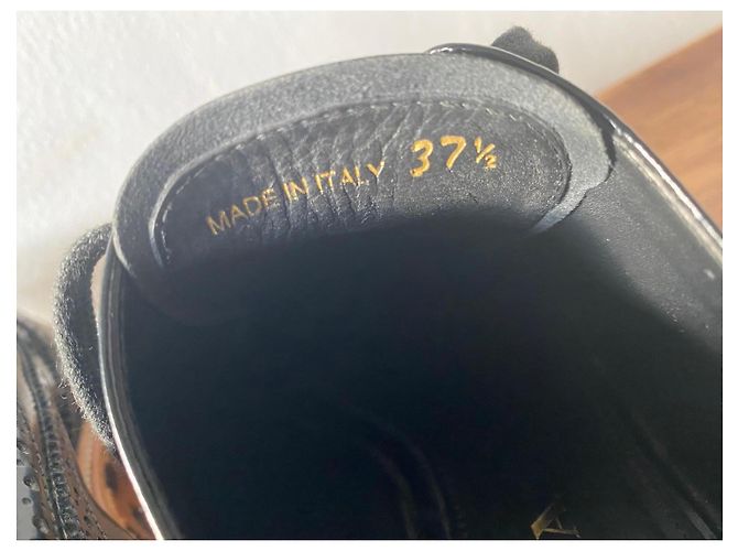 Prada Scarpe Richelieu con plateau in pelle nera e stampa leopardata Nero Stampa leopardo - vista 17