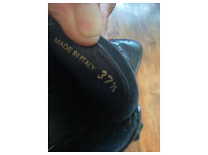 Prada Scarpe Richelieu con plateau in pelle nera e stampa leopardata Nero Stampa leopardo - vista 2