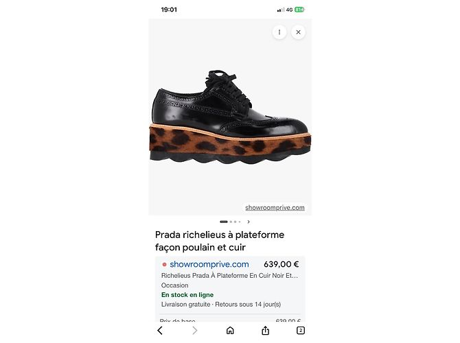 Prada Scarpe Richelieu con plateau in pelle nera e stampa leopardata Nero Stampa leopardo - vista 9
