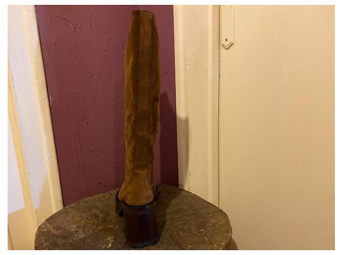 Autre Marque Stivali alti in camoscio marrone - vista 14