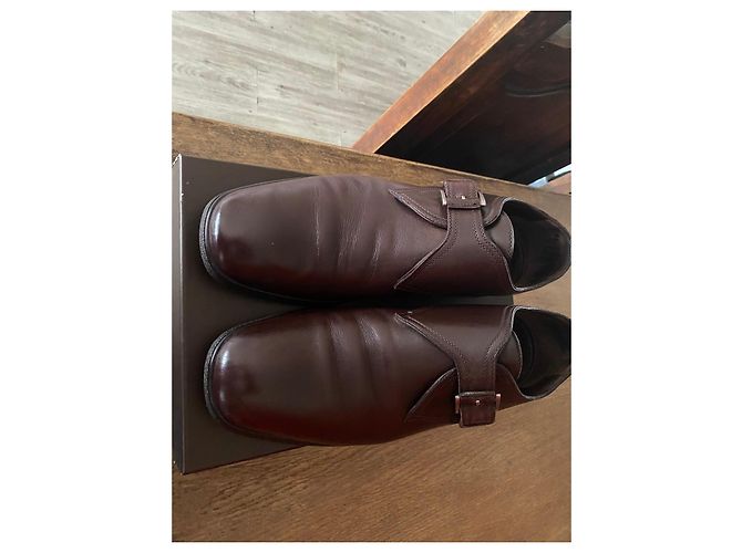 Scarpe monk strap in pelle marrone A. Testoni - vista 11