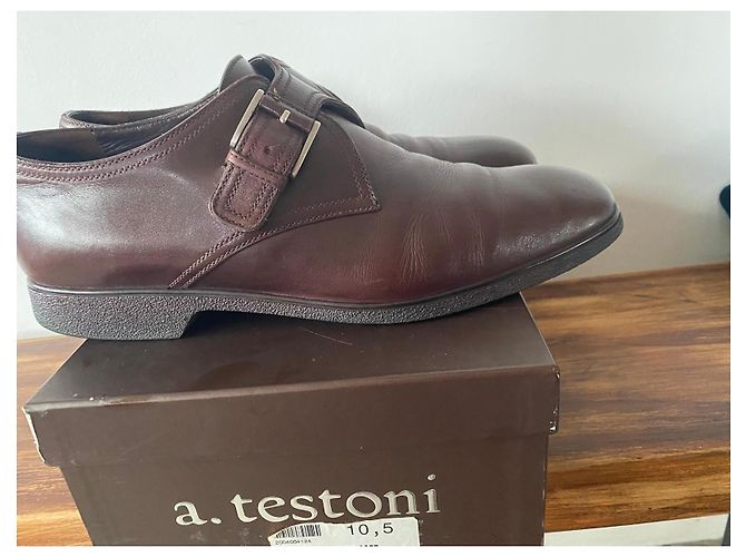 Scarpe monk strap in pelle marrone A. Testoni - vista 3